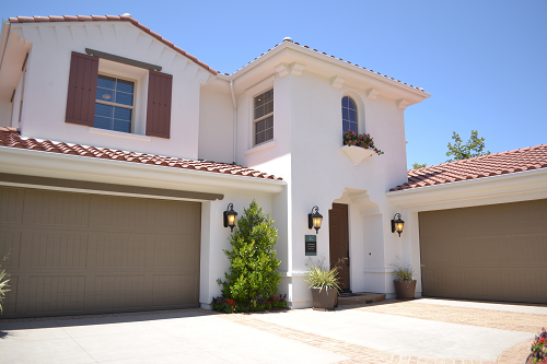 A house with a garage.